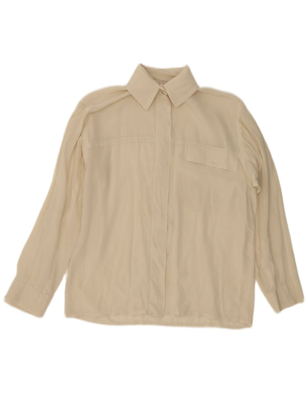 Blusa feminina vintage UK 12 bege médio