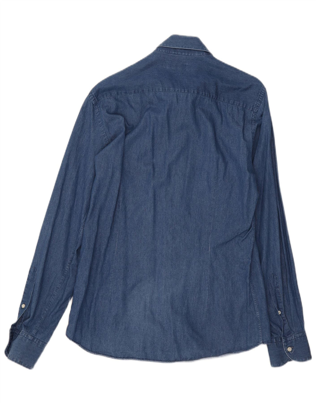 Camisa jeans masculina Fay tamanho 40 15 3/4 algodão azul médio