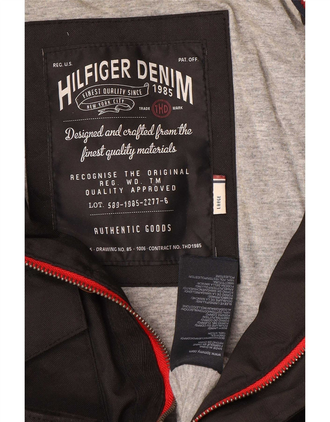 Jaqueta militar masculina Tommy Hilfiger Reino Unido 40 grande nylon preto