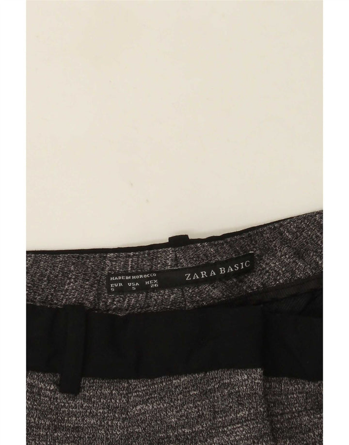 Zara Calça feminina cortada com pegged pequena W26 L23 cinza manchada