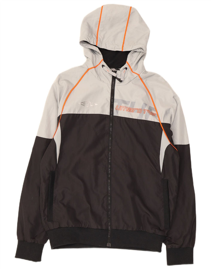 UMBRO Jaqueta feminina de agasalho gráfico Reino Unido 14 bloco colorido preto médio