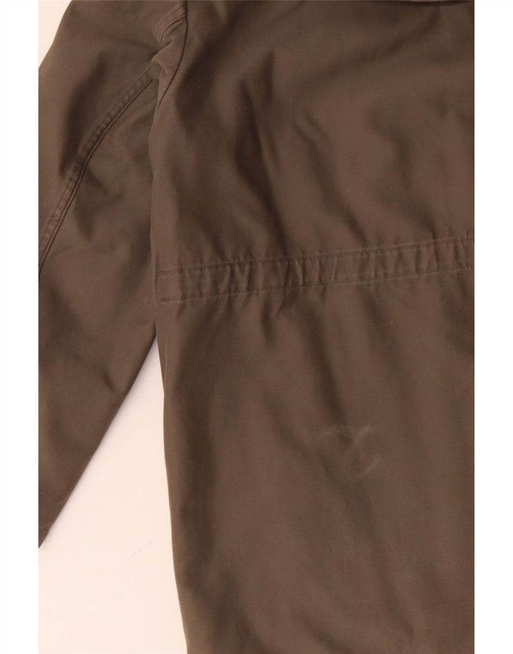 Jaqueta Parka masculina VINTAGE militar com capuz Reino Unido 40 grande cinza