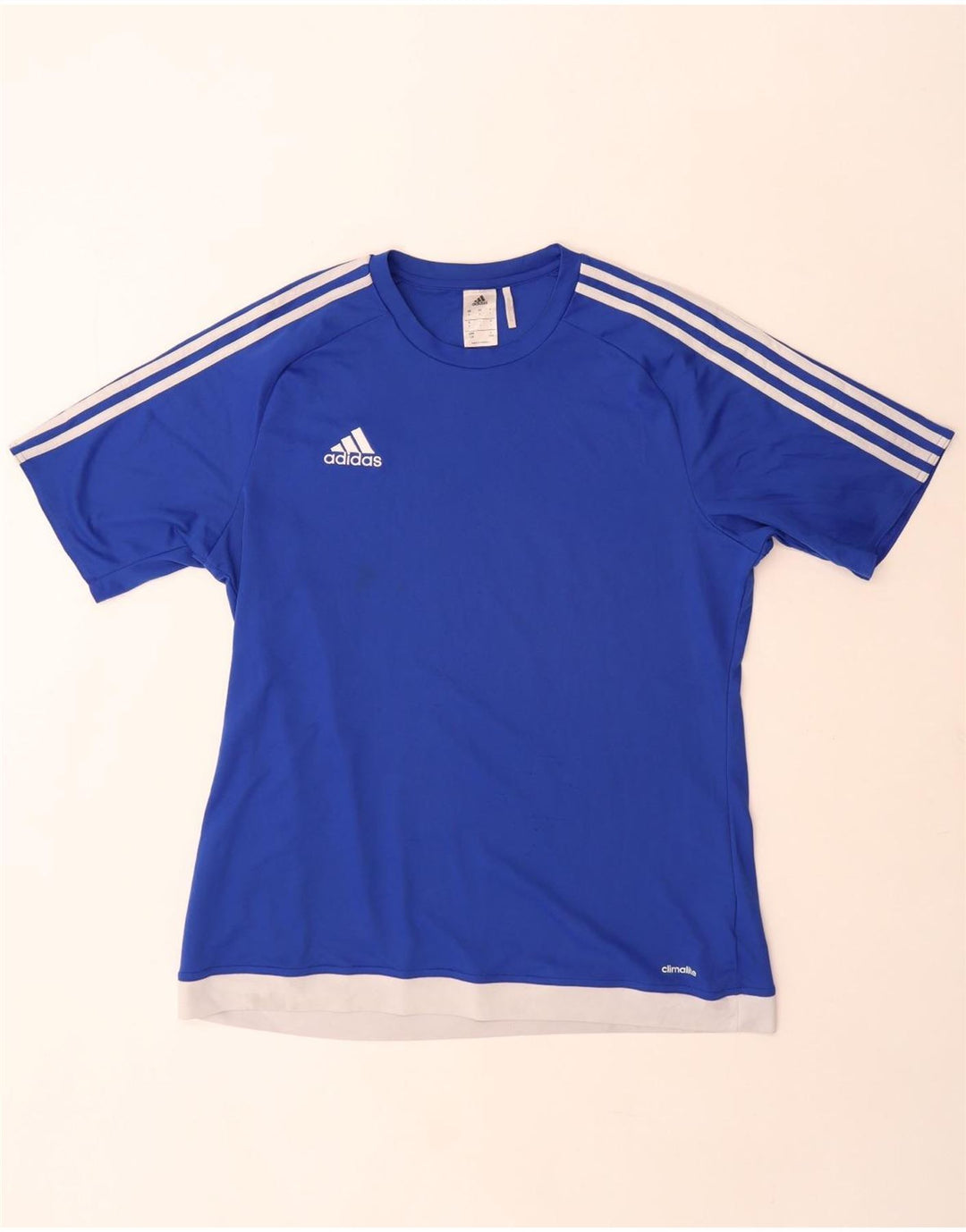Adidas Mens Climalite Camiseta Top Grande Azul Colorblock Poliéster