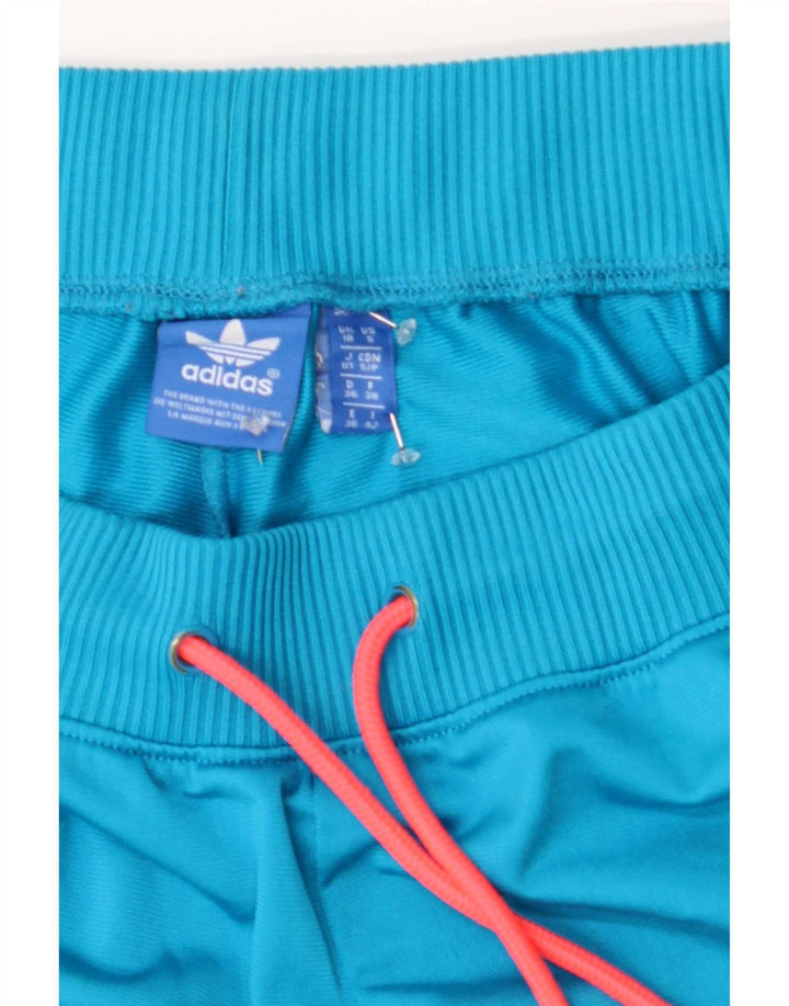 Shorts esportivos femininos Adidas UK 10 pequeno azul poliéster