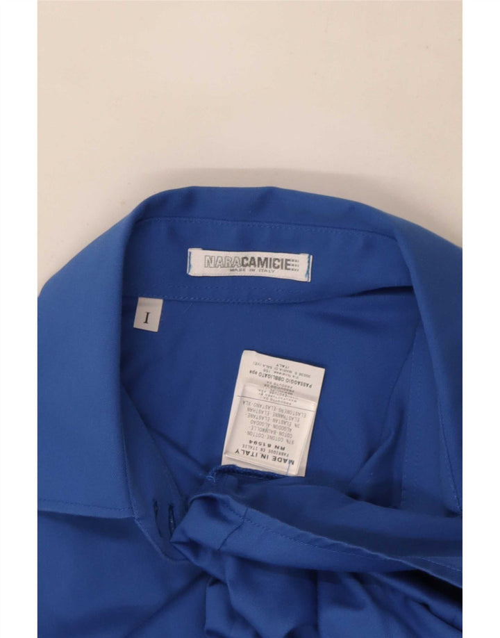 Camisa feminina Naracamicie UK 12 algodão azul médio