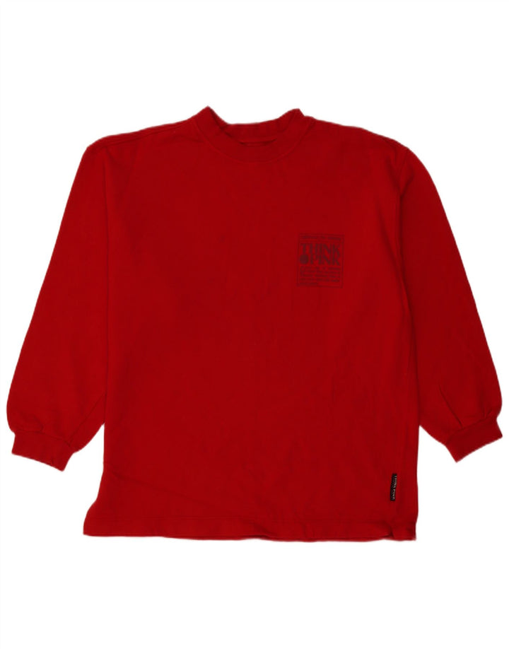 Suéter gráfico masculino THINK PINK grande vermelho