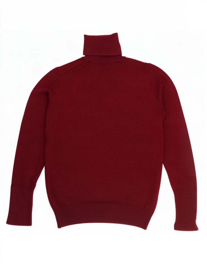 Zara Suéter feminino com gola redonda e gola redonda, Reino Unido 12 Médio Borgonha