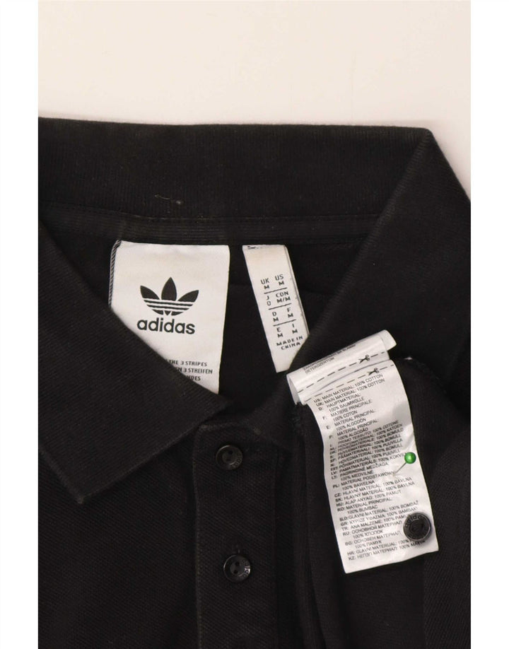 Camisa polo masculina Adidas médio algodão preto
