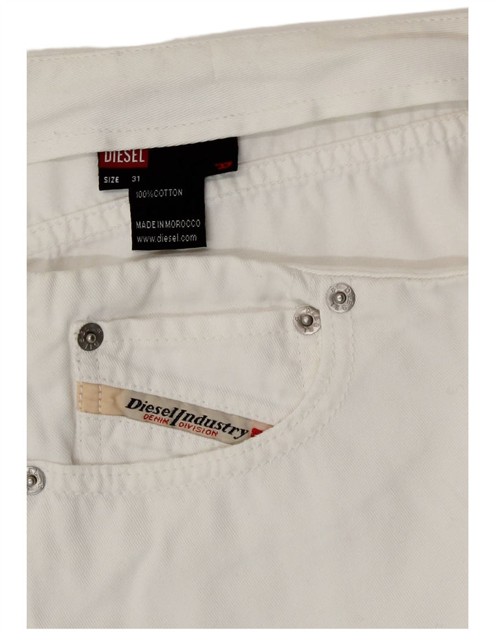 Saia jeans feminina diesel W31 algodão branco médio