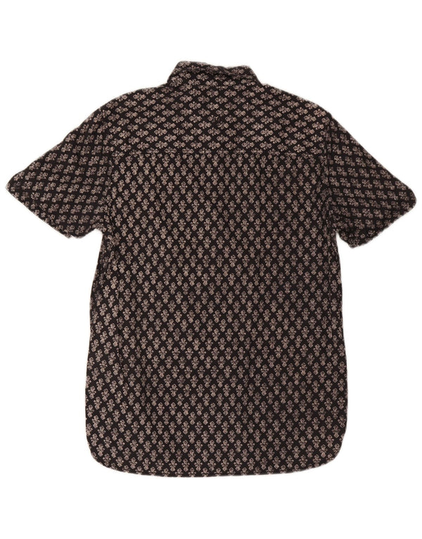 Camisa de manga curta masculina Fat Face XS Algodão geométrico preto