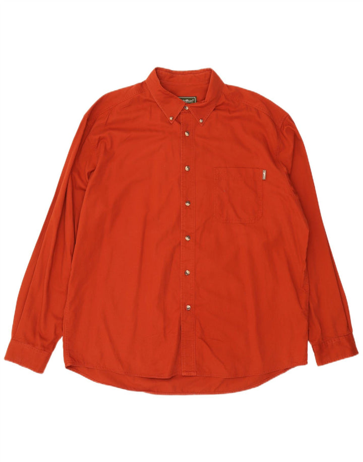 Camisa masculina Eddie Bauer XL algodão marrom