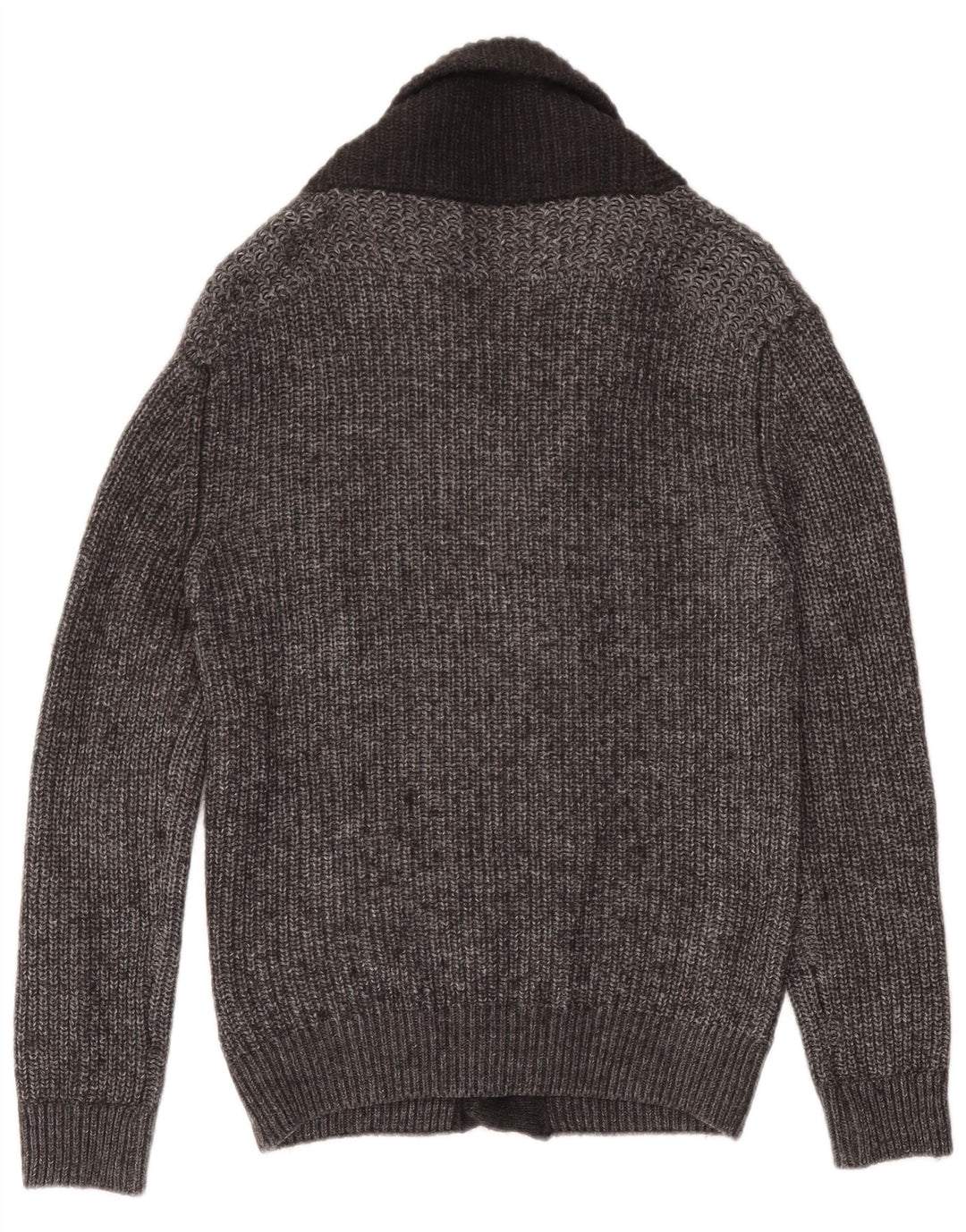 Suéter cardigã masculino Zara grande acrílico manchado cinza