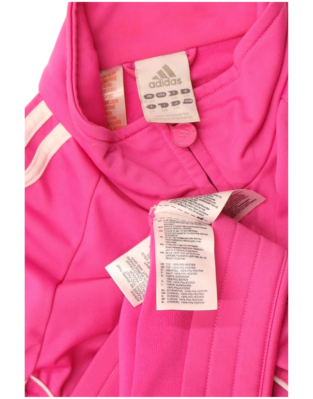 Jaqueta Adidas Meninas Treino Top 15-16 Anos Rosa Poliéster