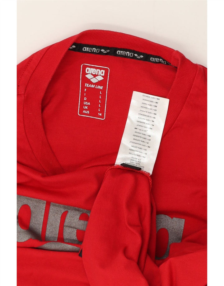 Arena Mens Graphic T-Shirt Top Grande Algodão Vermelho