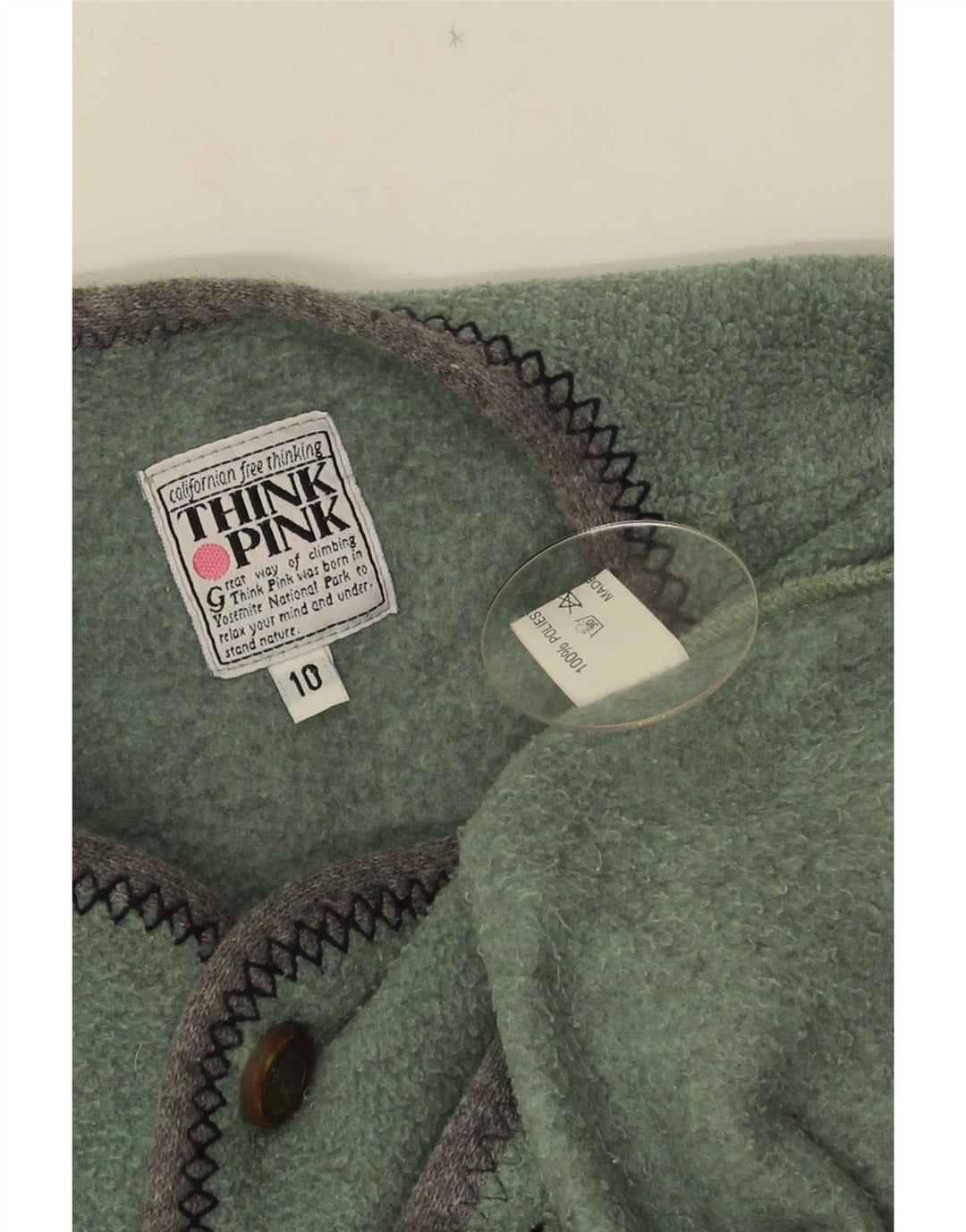 Think Pink Womens Fleece Gilet UK 10 Pequeno Poliéster Verde
