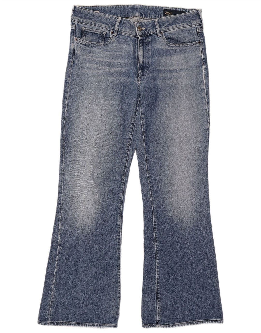 Rifle feminino bootcut jeans W28 L34 algodão azul