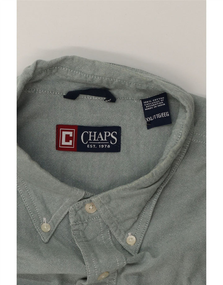 CHAPS Mens Shirt 2XL Green Cotton Vintage Chaps and Second-Hand Chaps from Messina Hembry 