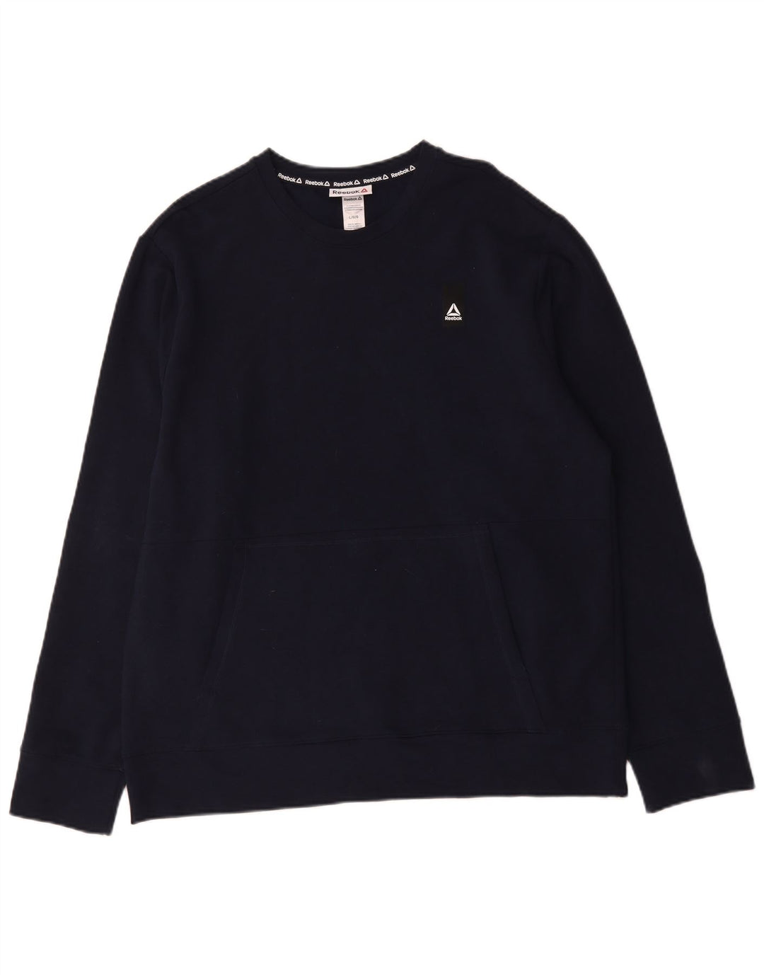 Reebok moletom masculino jumper grande algodão azul marinho