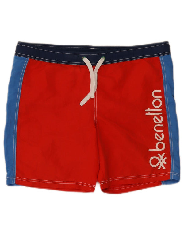 Benetton Boys Graphic Cami Top 10-11 Years XL Red Colourblock Polyester