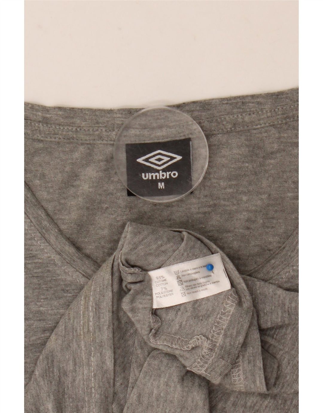 Camiseta masculina gráfica Umbro Top cinza médio algodão manchado