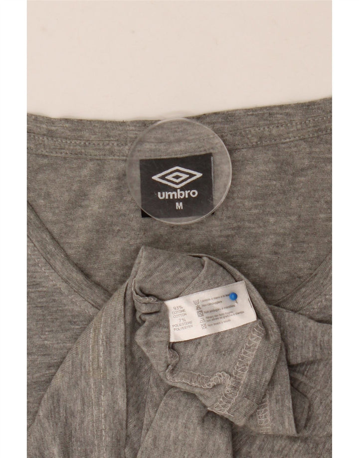 Camiseta masculina gráfica Umbro Top cinza médio algodão manchado