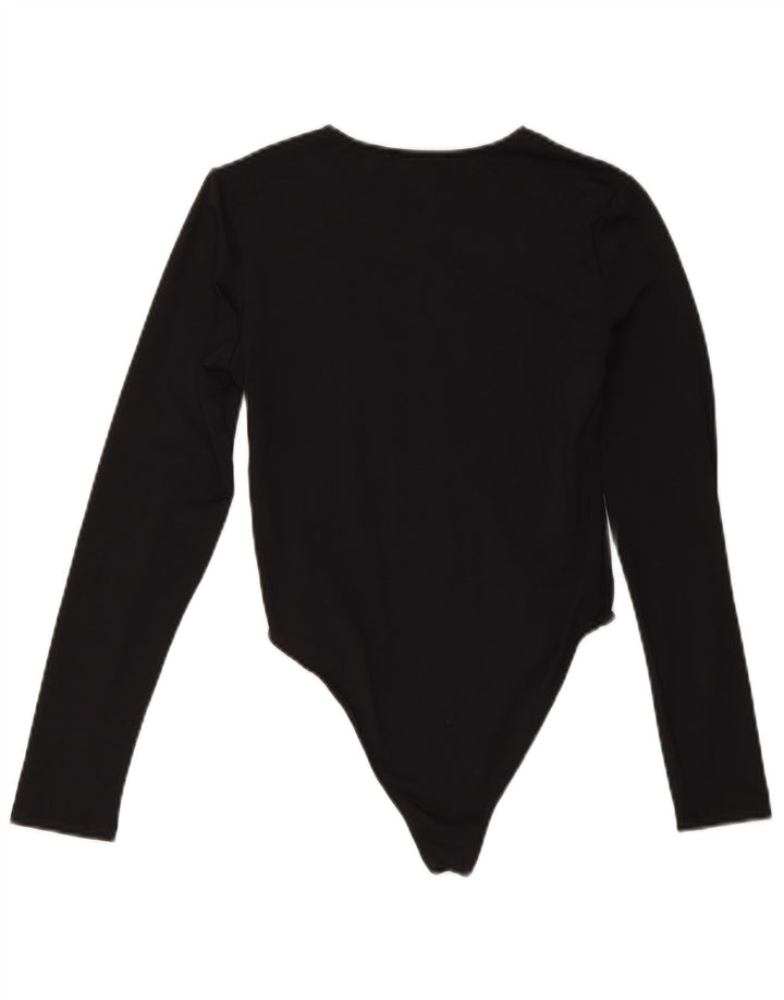 Macacão feminino de manga comprida Zara UK 12 médio preto poliamida