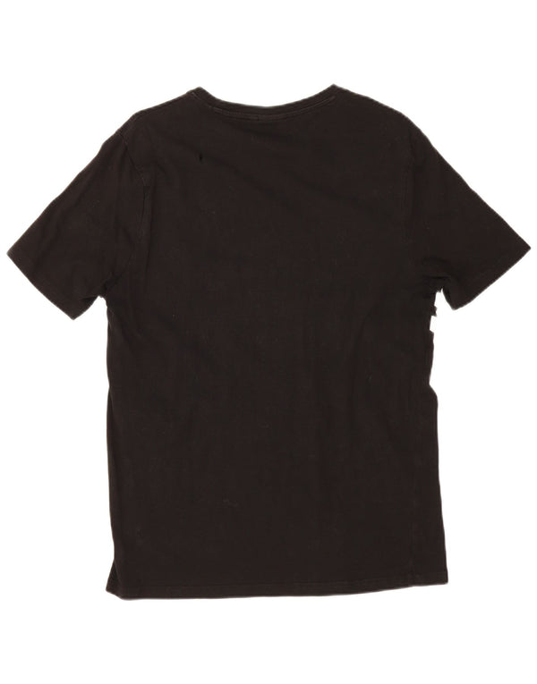 Ellesse Camiseta masculina regular gráfica top grande listrado preto esportivo