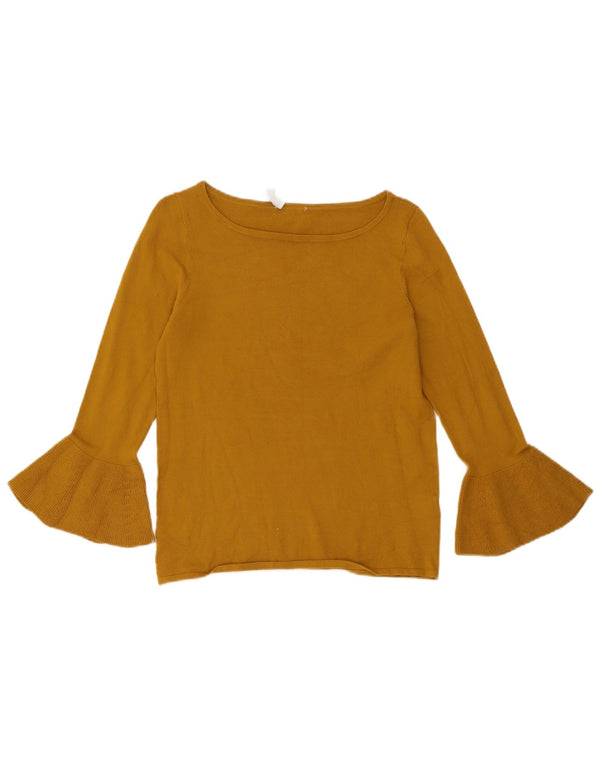 Top feminino Hobbs manga 3/4 UK 10 pequeno cáqui viscose