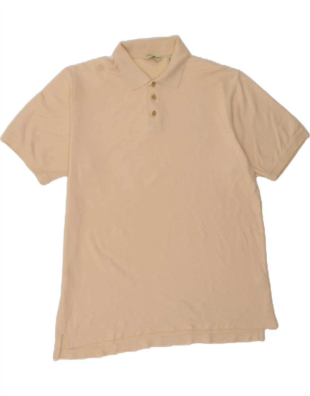 EDDIE BAUER Mens Tall Polo Shirt XL Beige Cotton Vintage Eddie Bauer and Second-Hand Eddie Bauer from Messina Hembry 