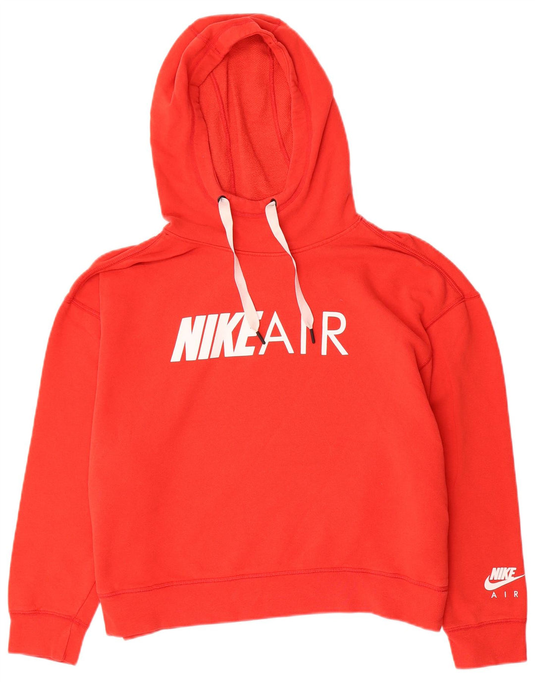NIKE feminino oversized gráfico moletom com capuz UK 14 médio algodão vermelho