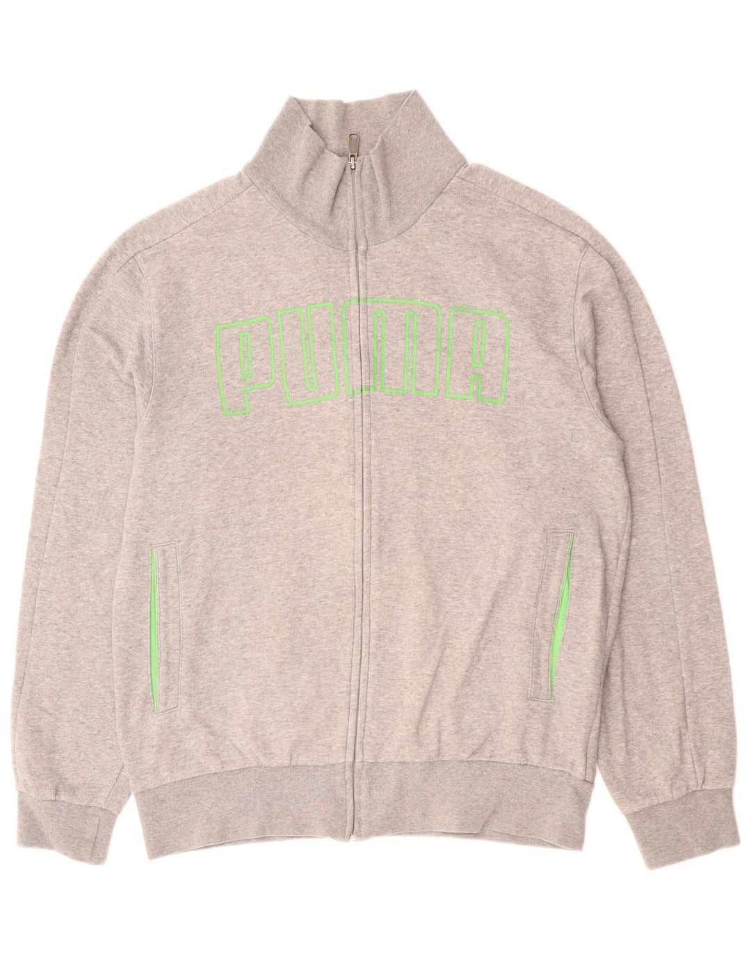 PUMA Mens Graphic Tracksuit Top Jaqueta Cinza Médio