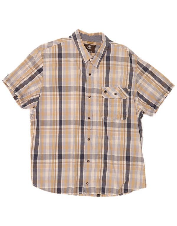 Camisa masculina Timberland Earthkeepers de manga curta 2XL xadrez multicolorida