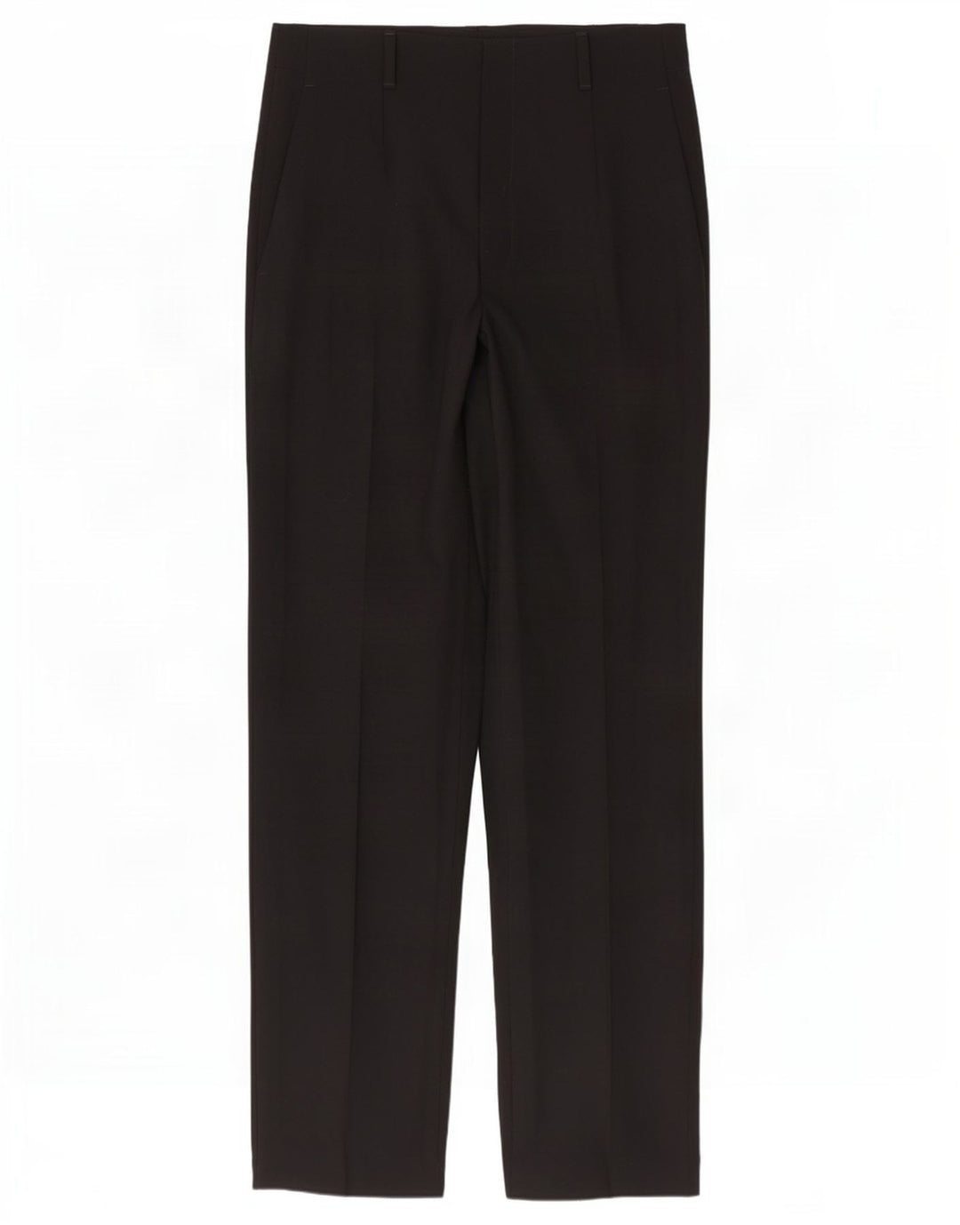 Calça feminina Zara de terno reto UE 42 grande W32 L34 poliéster preto