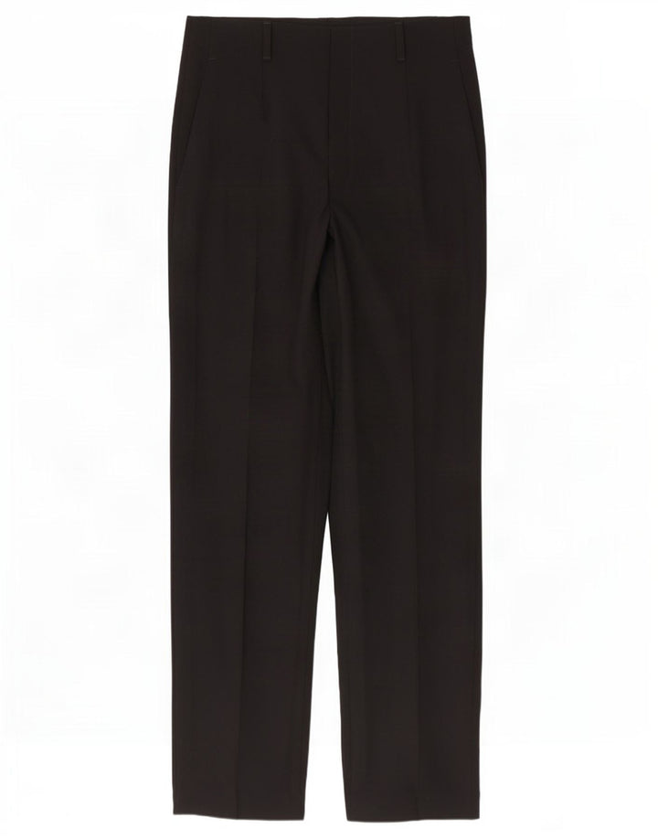 Calça feminina Zara de terno reto UE 42 grande W32 L34 poliéster preto