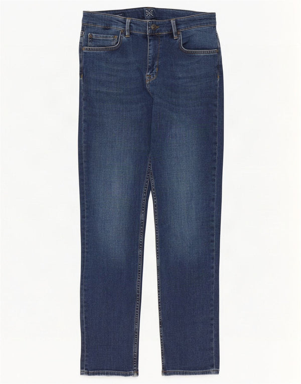 Crew Clothing Womens Straight Jeans UK 10 Pequeno W30 L30 Azul Algodão