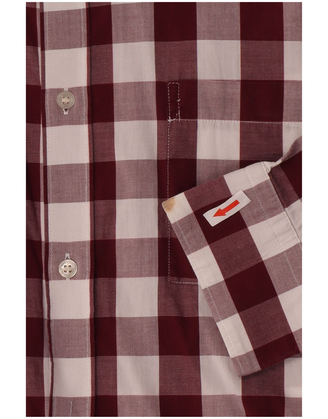Camisa masculina French Connection XL Borgonha Gingham Algodão