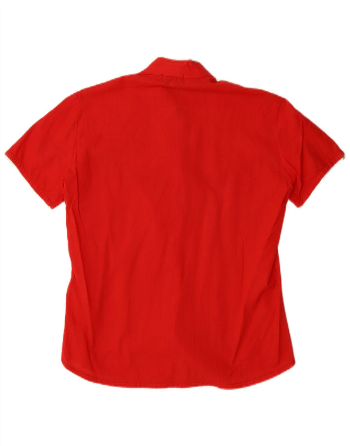 Camisa feminina vintage manga curta IT 42 vermelho médio