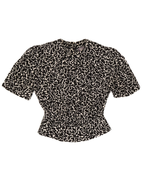 Blusa cropped feminina Yessica EU 38 médio preto estampa animal poliéster