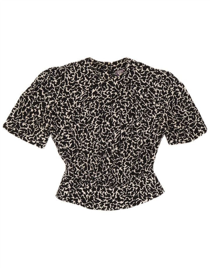 Blusa cropped feminina Yessica EU 38 médio preto estampa animal poliéster
