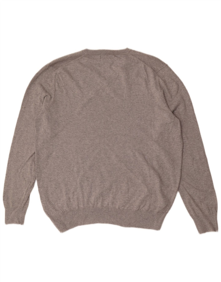 Suéter masculino Marks & Spencer com decote em V XL algodão cinza