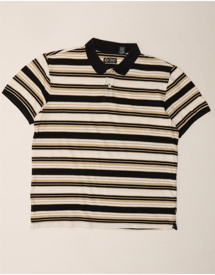 Camisa polo masculina CHAPS grande algodão listrado multicolorido