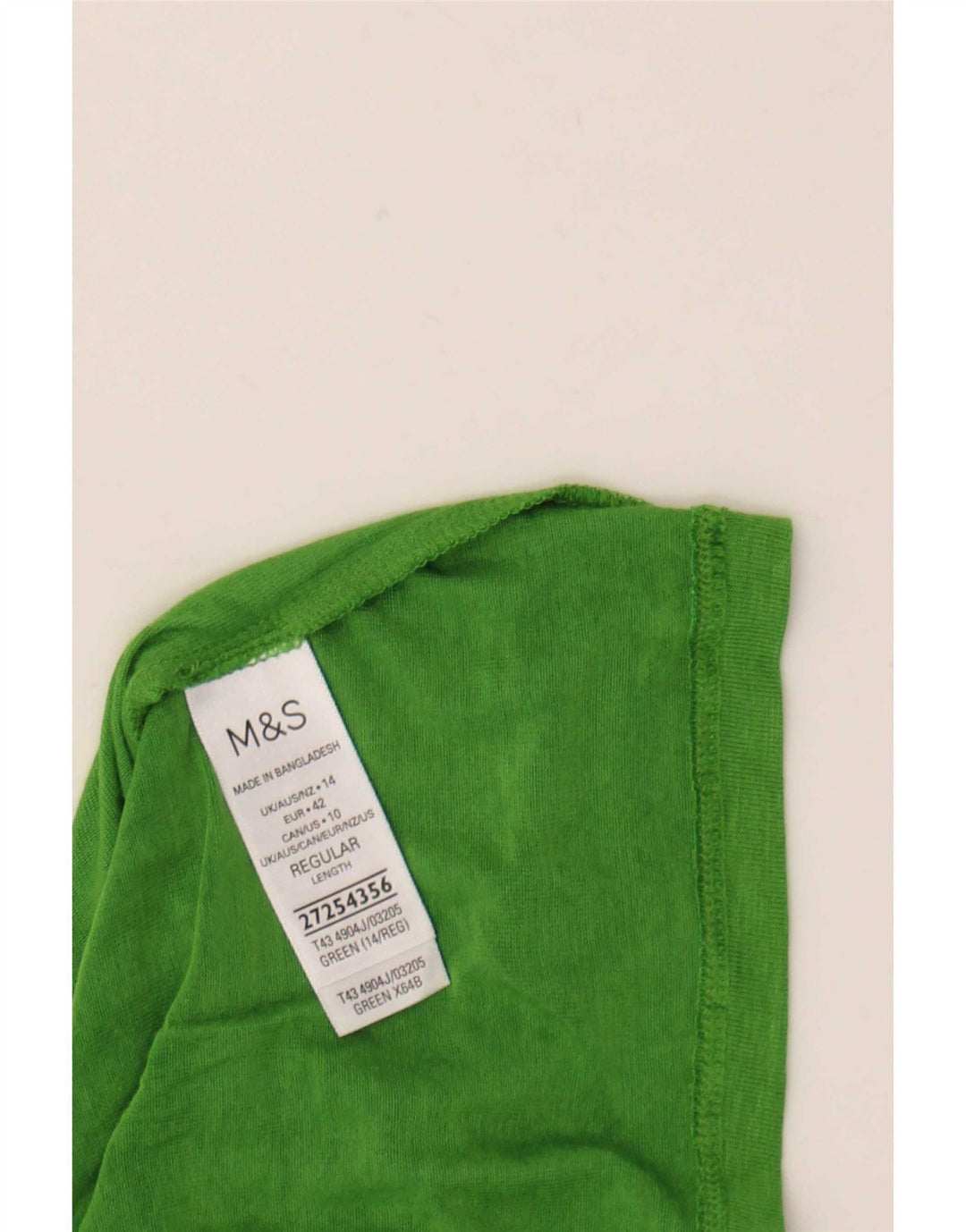 Top feminino Marks & Spencer manga comprida Reino Unido 14 grande modal verde manchado