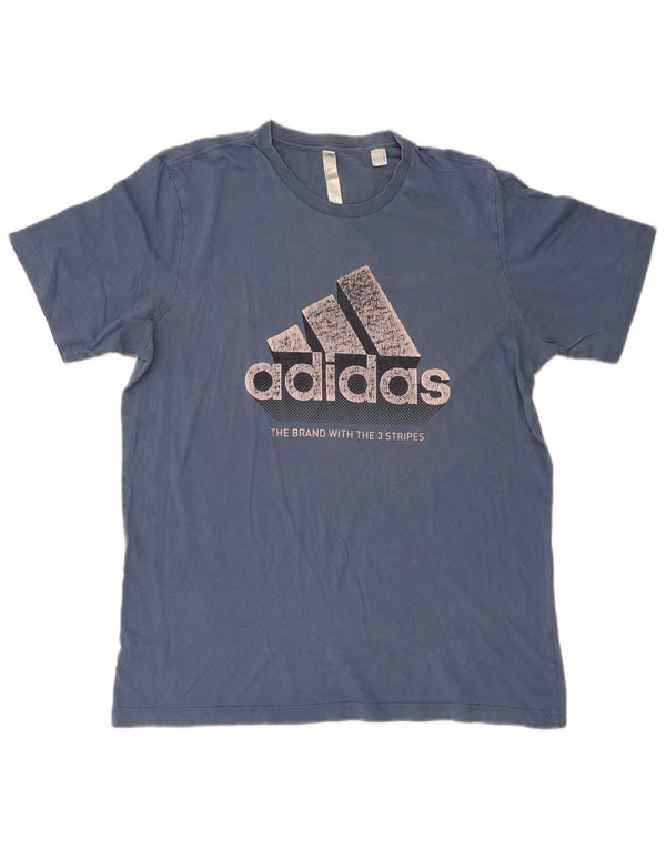 Adidas Camiseta Masculina Graphic Top Médio Algodão Azul Marinho