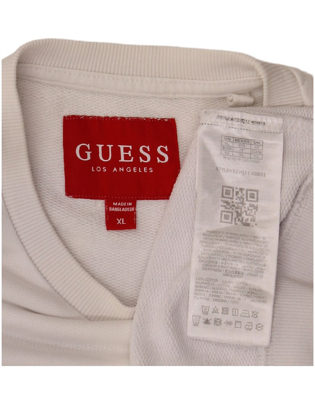 Guess Mens Graphic Moletom Jumper XL Off White Algodão