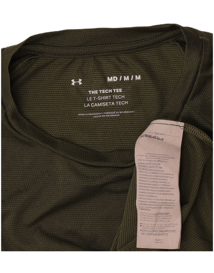 Camiseta masculina Under Armour Top médio cáqui poliéster