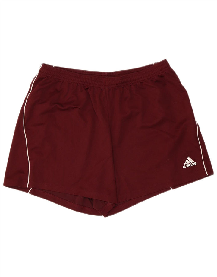 ADIDAS Womens Climalite Sport Shorts UK 14 Grande Borgonha Poliéster
