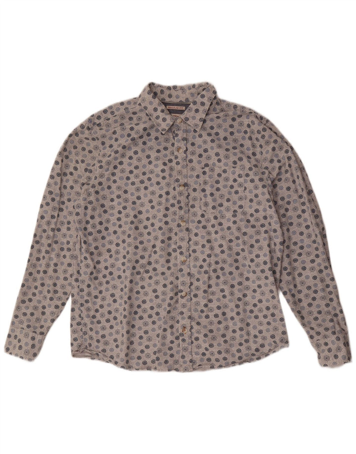 Camisa masculina de ajuste regular Fat Face grande algodão floral azul