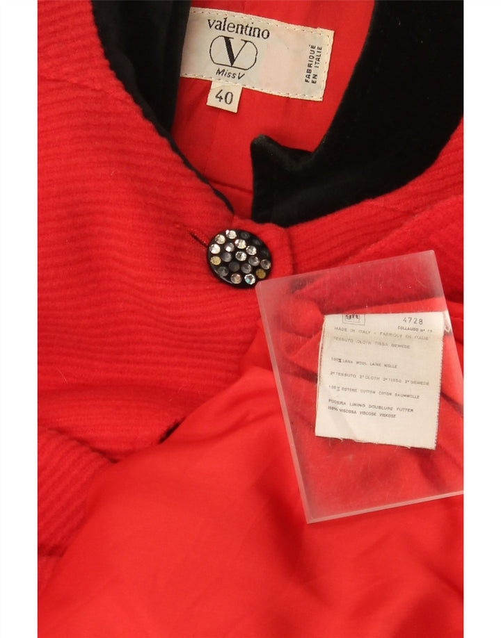 Sobretudo oversized feminino Valentino IT 40 pequeno vermelho colorblock lã