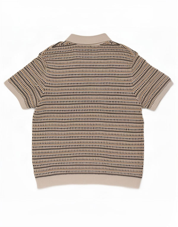 Suéter masculino Marks & Spencer com gola polo 2XL listrado multicolorido