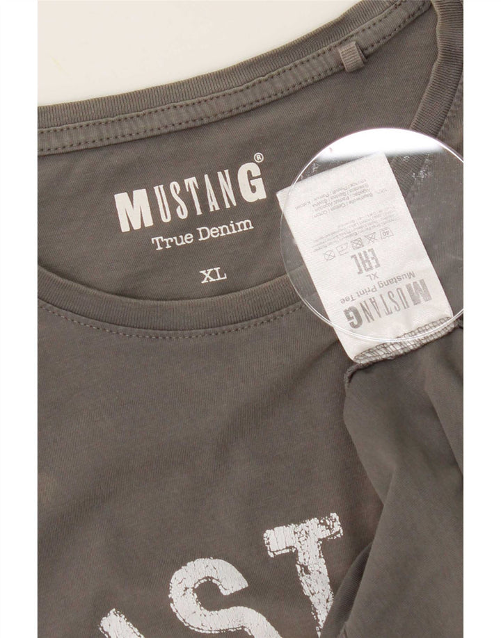 Camiseta gráfica masculina Mustang Top XL algodão cinza